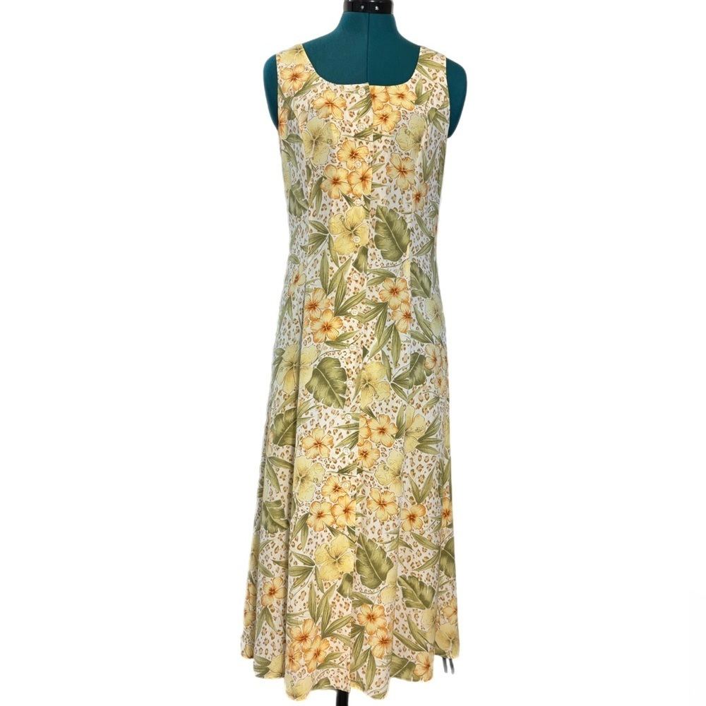 Coldwater Creek sleeveless cross back button up silk maxi dress NWT